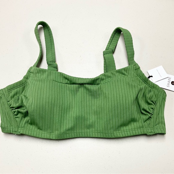 Green Ribbed Bikini Top - Picture 2 of 6
